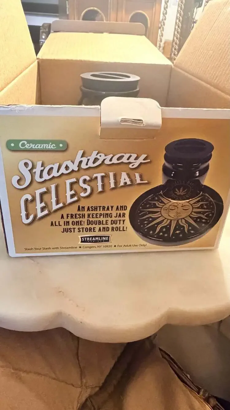 Streamline Imagined Celestial Stashtray Ceramic Storage and Rolling Tray